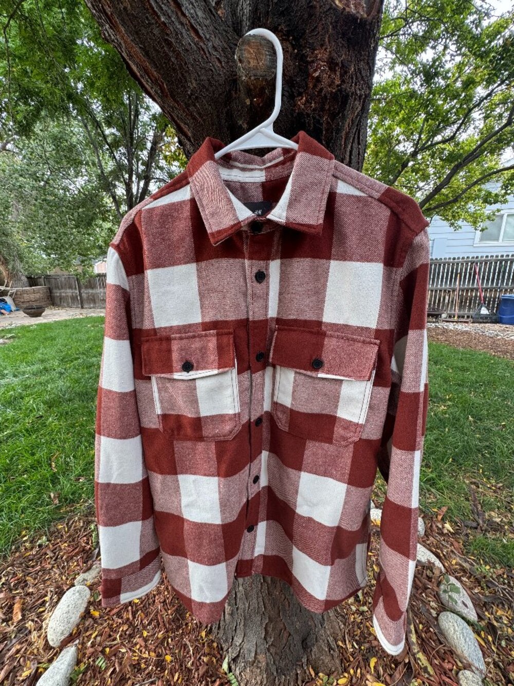H&M Men's Checked Twill Overshirt Size Medium